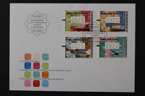 Schweiz Automaten, MiNr. 11-14, FDC