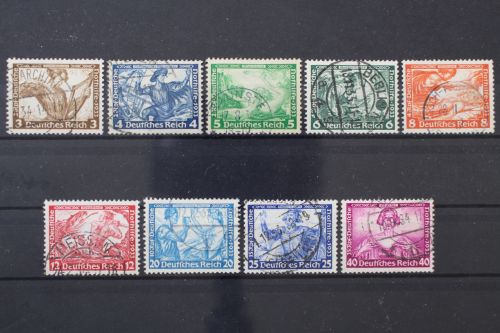 Deutsches Reich, MiNr. 499-507 A, gestempelt