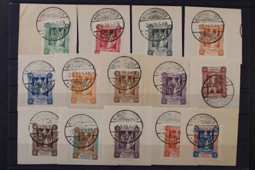 Marienwerder, MiNr. 30-43 auf Papier, gestempelt