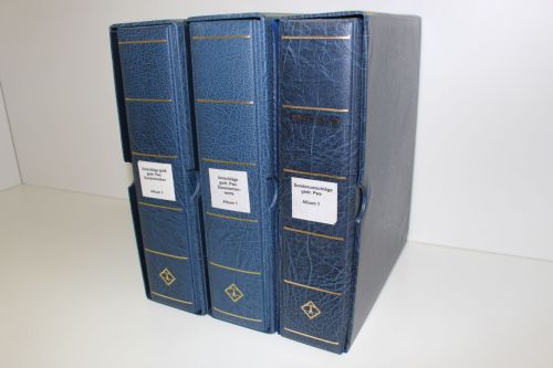 BRD Ganzsachen Sammlung in 3 Leuchtturm VARIO GIGANT Alben