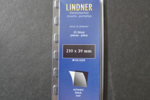 Lindner-Klemmtaschen, 25 Streifen schwarz, 39 mm