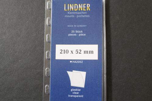 Lindner-Klemmtaschen, 25 Streifen glasklar, 52 mm