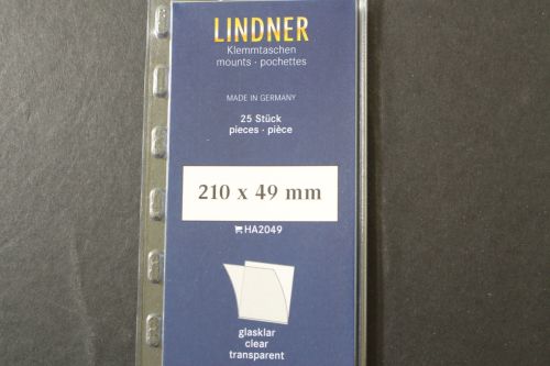 Lindner-Klemmtaschen, 25 Streifen glasklar, 49 mm
