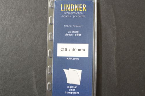 Lindner-Klemmtaschen, 25 Streifen glasklar, 40 mm