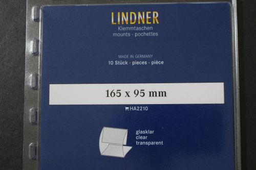 Lindner-Klemmtaschen, 10 Stück, glasklar, 165 x 95 mm
