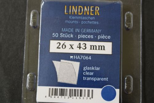Lindner-Klemmtaschen, 50 Stück, glasklar, 26 x 43 mm