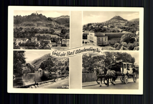 Bad Blankenburg/Thür., 3 Ortsansichten, Pferdekutsche