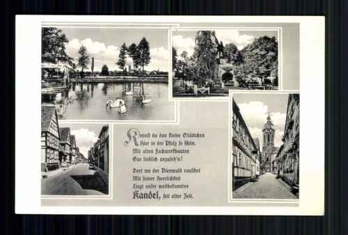 Kandel, Lkrs. Germersheim, Pfalz, 4 Bilderkarte mit Vers