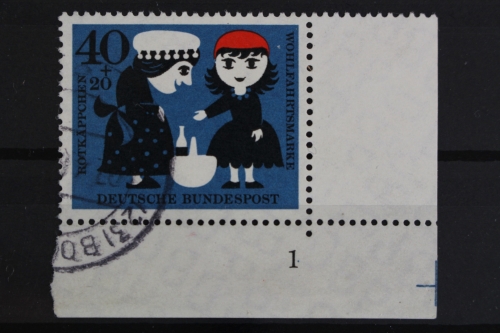 Deutschland (BRD), MiNr. 343, Ecke re. unten, FN 1, gestempelt