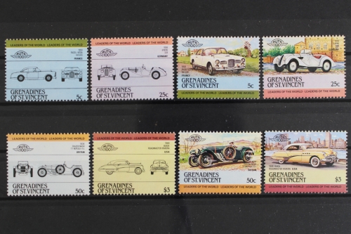 St. Vincent Grenadinen, MiNr. 344-351, Autos, postfrisch