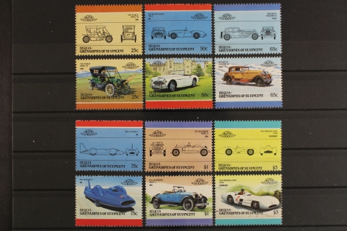 St. Vincent-Grenadinen Bequia, MiNr. 160-171, Autos V, postfrisch