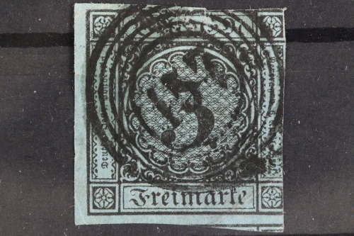 Baden, MiNr. 8, linker Bogenrand, gestempelt, BPP Signatur