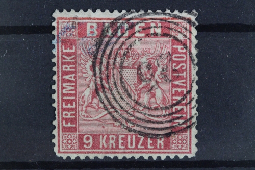 Baden, MiNr. 12, gestempelt