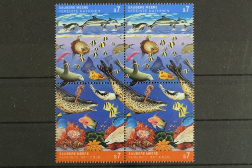 UNO Wien, MiNr. 127-128, Viererblock, postfrisch