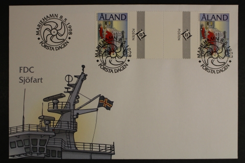 Aland, MiNr. 142, Zwischenstegpaar, FDC