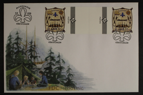 Aland, MiNr. 144, Zwischenstegpaar, FDC