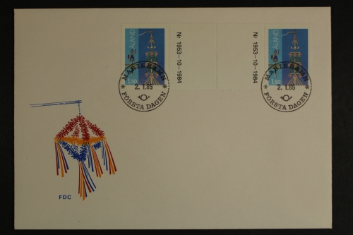 Aland, MiNr. 10, Zwischenstegpaar mit Nummer, FDC