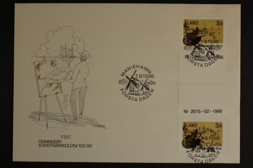 Aland, MiNr. 19, Zwischenstegpaar, FDC