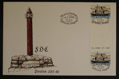 Aland, MiNr. 26, Zwischenstegpaar mit Nummer, FDC