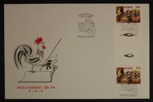 Aland, MiNr. 36, Zwischenstegpaar mit Posthorn, FDC