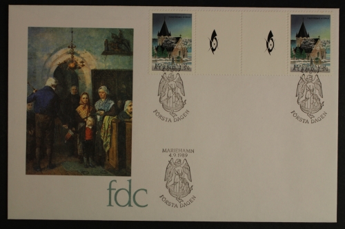 Aland, MiNr. 37, Zwischenstegpaar mit Posthorn, FDC