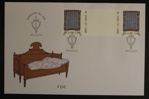 Aland, MiNr. 41, Zwischenstegpaar mit Nummer, FDC