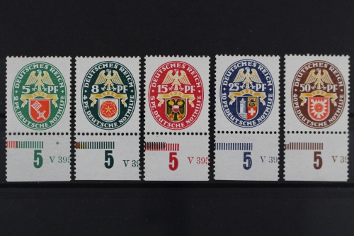 Deutsches Reich, MiNr. 430-434, U-Rand m. Teil d. HAN, postfrisch