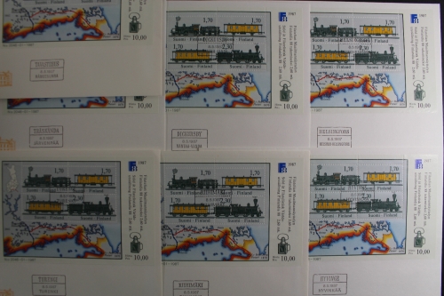 Finnland, MiNr. Block 3, 7 Belege Postbeförderung, FDC