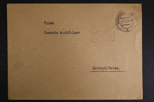 Villingen, Gebühr bezahlt, 25.9.45