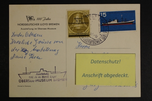100 Jahre Norddeutscher Lloyd Bremen 1857-1957, Sonderpostkarte