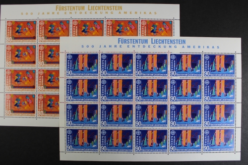 Liechtenstein, MiNr. 1033-1034, Kleinbögen, postfrisch