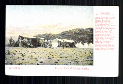 Deutsch-Südwest-Afrika, Kriegerbilder, Lagerlied