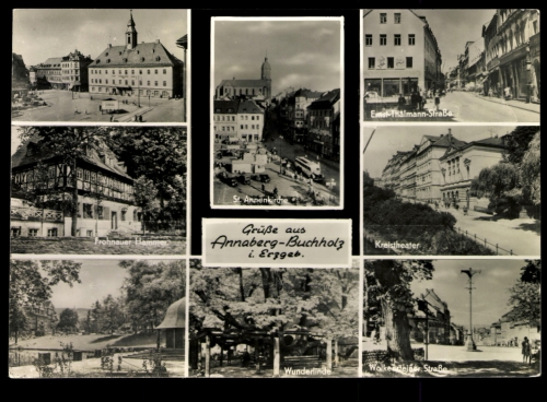Annaberg-Buchholz/Erzgeb., Rathaus, St. Annenkirche, Wunderlinde