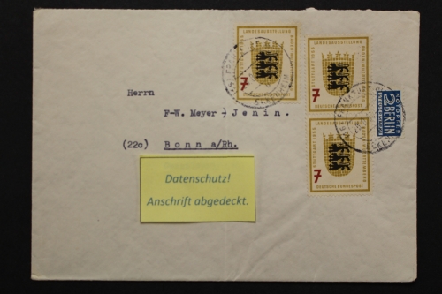 Deutschland, MiNr. 212, MeF mit 3 Marken, Bedarfsbeleg