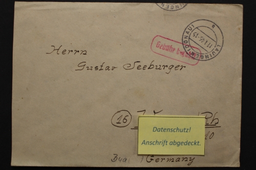 Lauingen (Donau), Gebühr bezahlt, 11.1.46