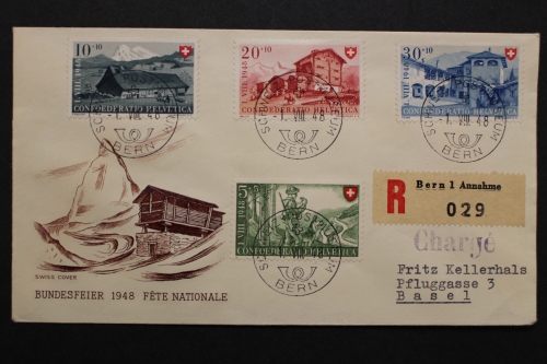 Schweiz, MiNr. 508-511, Satzbrief per Einschreiben