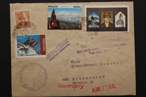 Nepal, Deutsche Everest Expedition 1972, Postläufer-Post