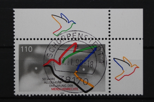 Deutschland (BRD), MiNr. 2026, Ecke re. oben, zentrischer Stempel, EST