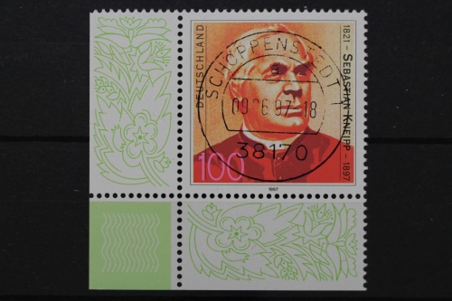 Deutschland (BRD), MiNr. 1925, Ecke li. unten, zentrischer Stempel, EST