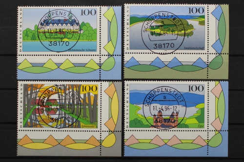 Deutschland, MiNr. 1849-1852, Ecken re. unten, zentrische Stempel, EST