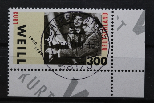 Deutschland (BRD), MiNr. 2100, Ecke re. unten, zentrischer Stempel, EST