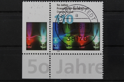 Deutschland (BRD), MiNr. 2038, Ecke li. unten, zentrischer Stempel, EST
