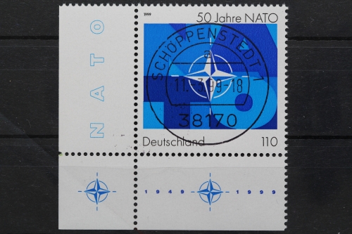 Deutschland (BRD), MiNr. 2039, Ecke li. unten, zentrischer Stempel, EST