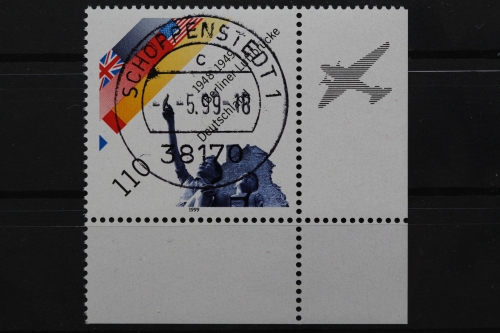 Deutschland (BRD), MiNr. 2048, Ecke re. unten, zentrischer Stempel, EST