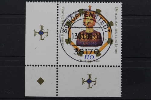 Deutschland (BRD), MiNr. 2088, Ecke li. unten, zentrischer Stempel, EST