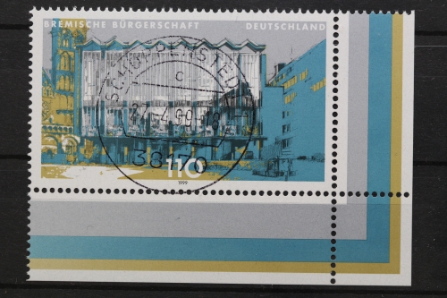 Deutschland (BRD), MiNr. 2040, Ecke re. unten, zentrischer Stempel, EST