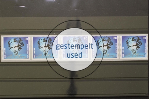 Deutschland (BRD), MiNr. 3520 Rolle sk, 5er Streifen, gestempelt