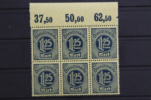 DR Dienst, MiNr. 31, 6er Block, OR im Plattendruck, postfrisch