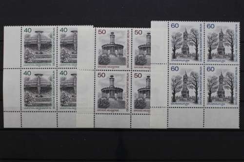 Berlin, MiNr. 634-636, Viererblock, Ecke links unten, postfrisch