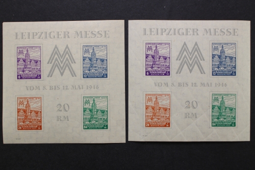 Sowjetische Zone, MiNr. Block 5 X + Y, postfrisch
